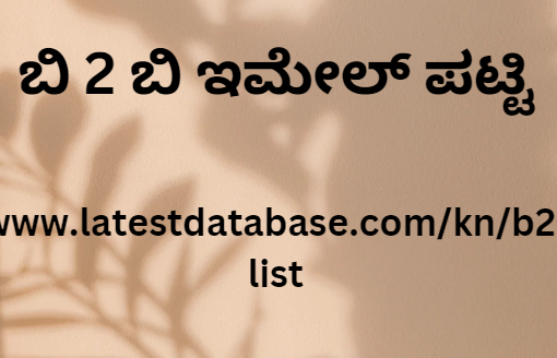 ಬಿ 2 ಬಿ ಇಮೇಲ್ ಪಟ್ಟಿ