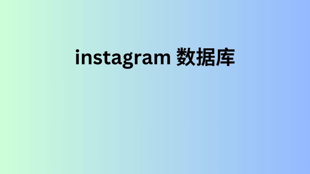 instagram 数据库